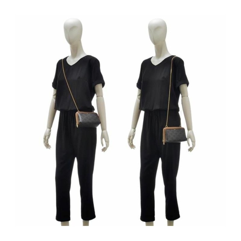 CELINE Triomphe 鏈條手拿包 小羊皮-10