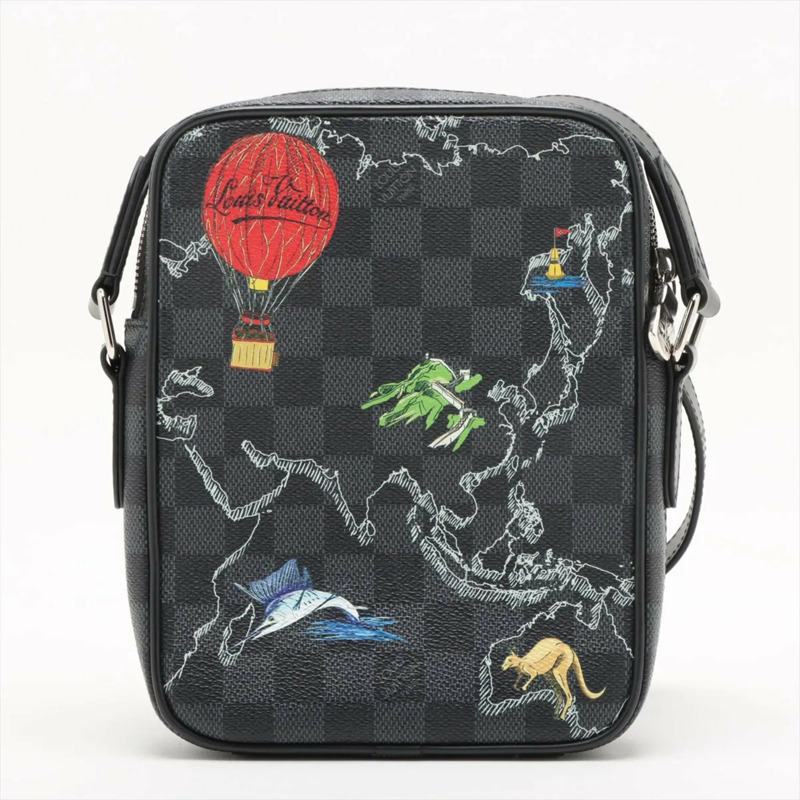 路易威登 Damier Graphite Map Danube PM NM N40239 男士真皮單肩包-1