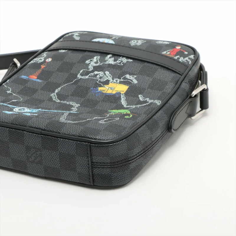 路易威登 Damier Graphite Map Danube PM NM N40239 男士真皮單肩包-2