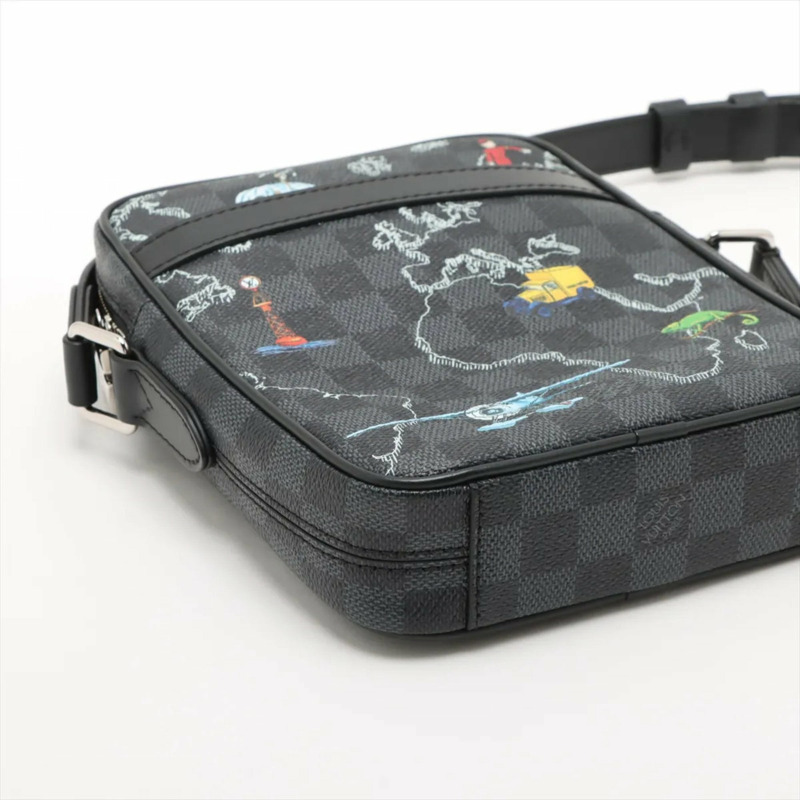 路易威登 Damier Graphite Map Danube PM NM N40239 男士真皮單肩包-3