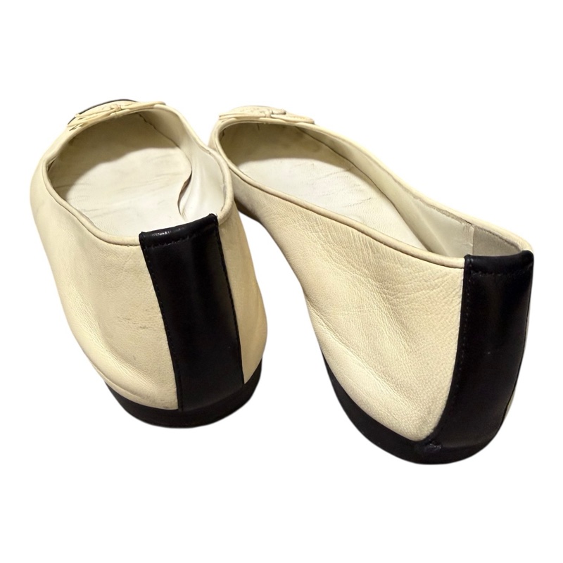 Chanel 95新 羊皮黑白平地鞋 37.5號-4