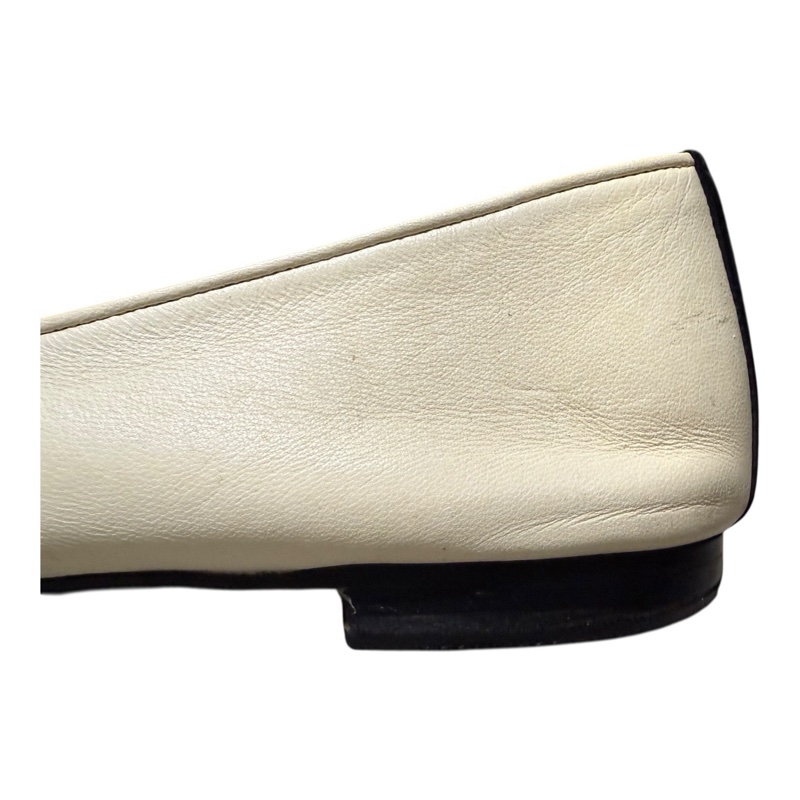 Chanel 95新 羊皮黑白平地鞋 37.5號-39