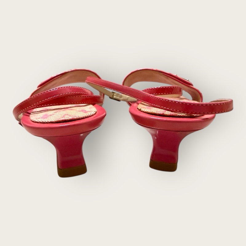 Louis Vuitton 二手閒置 老花粉色低根涼鞋 現況販售 37號-4