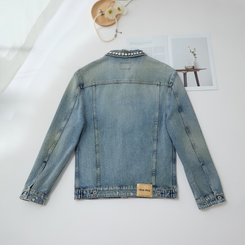 ❤️ MIU MIU 時尚百搭 精緻裝飾 牛仔外套-9