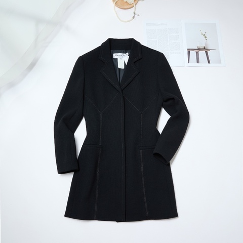 🈹*減價 超值*  DIOR 超值中古款 優雅黑色長款外套