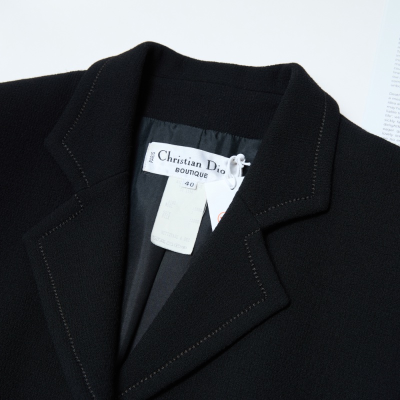 🈹*減價 超值*  DIOR 超值中古款 優雅黑色長款外套-1