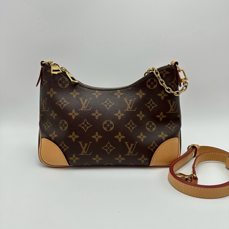 人氣經典款✨99新🆕LV路易威登Boulogne老花金扣牛角包單肩斜挎包-5