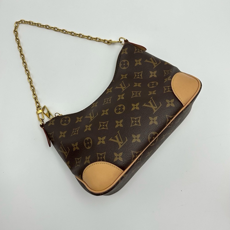 人氣經典款✨99新🆕LV路易威登Boulogne老花金扣牛角包單肩斜挎包-7