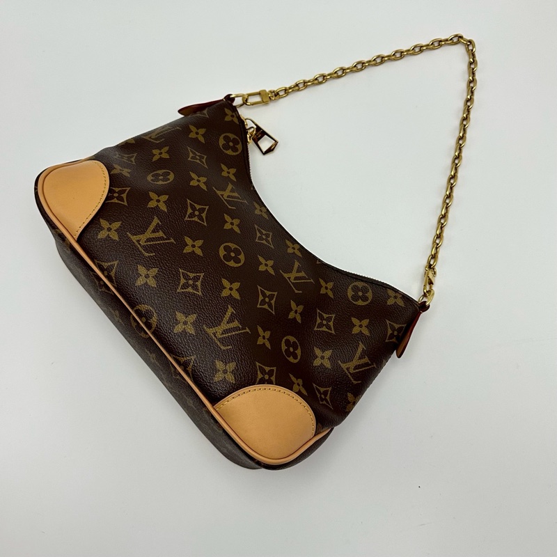 人氣經典款✨99新🆕LV路易威登Boulogne老花金扣牛角包單肩斜挎包-8