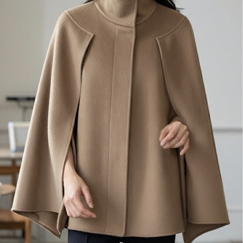 【主線白標】Max Mara 義大利製 頂級羊絨混紡斗篷外套