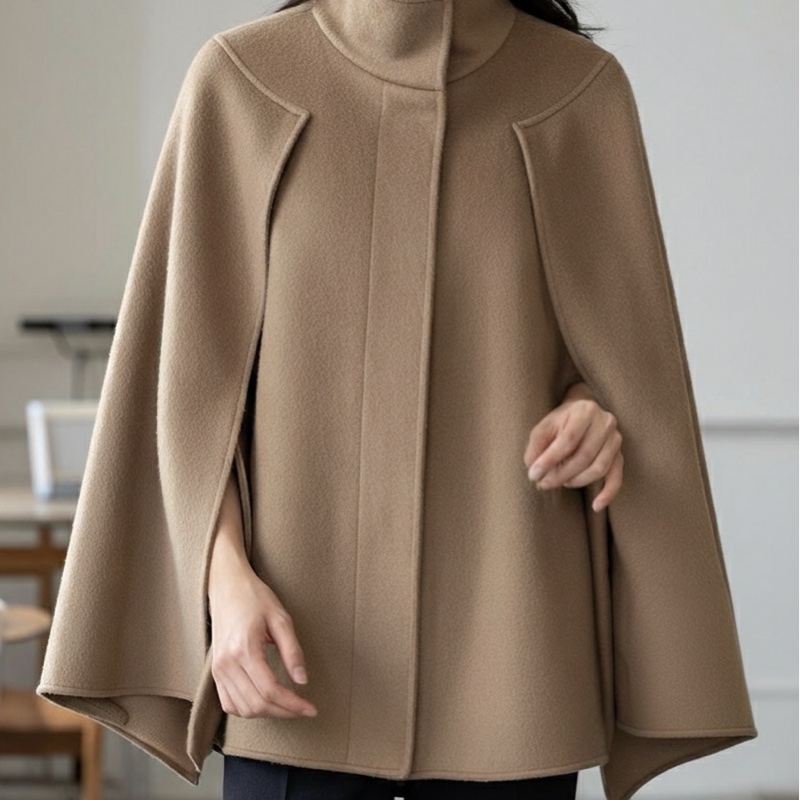 【主線白標】Max Mara 義大利製 頂級羊絨混紡斗篷外套-0