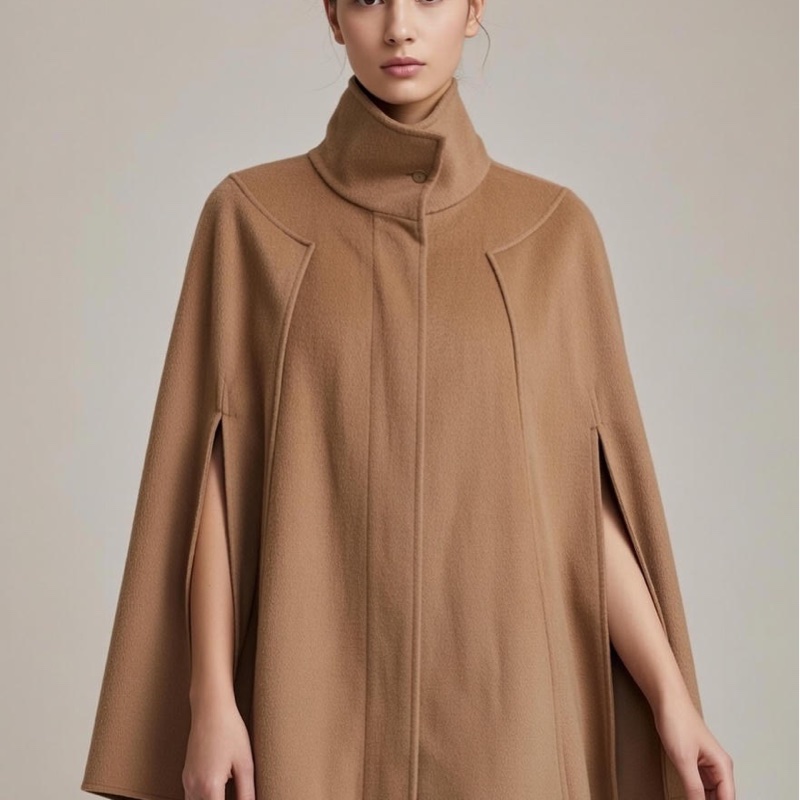 【主線白標】Max Mara 義大利製 頂級羊絨混紡斗篷外套-1
