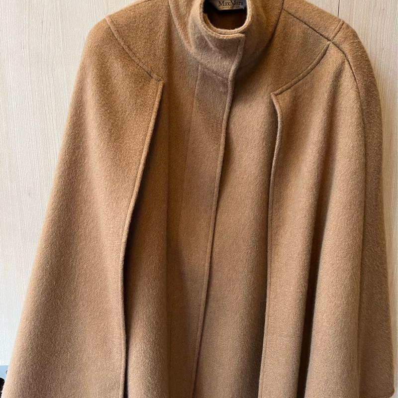 【主線白標】Max Mara 義大利製 頂級羊絨混紡斗篷外套-2