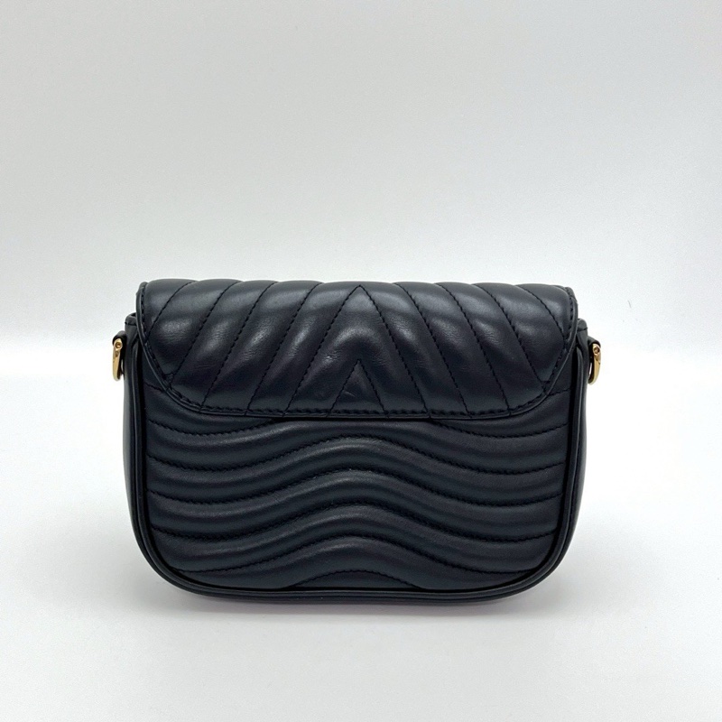 精選時髦款✨全配99新😍LvNewWave黑金牛皮三合一單肩斜挎包-7