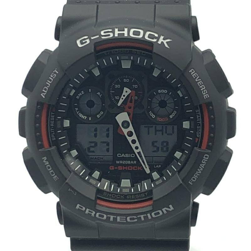卡西歐 G-SHOCK 手錶 GA-100-1A4JF 石英黑色 G-Shock-0