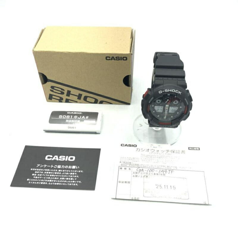 卡西歐 G-SHOCK 手錶 GA-100-1A4JF 石英黑色 G-Shock-9