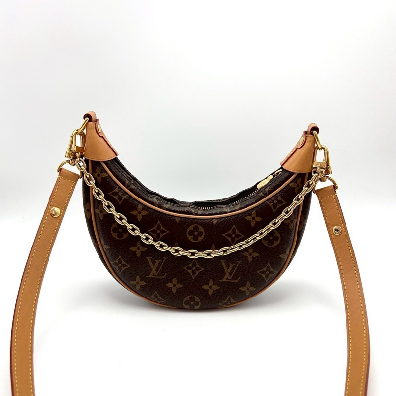 經典必收款✨限量好價🤑LvLoop經典老花碗豆包月亮包手提腋下包-10