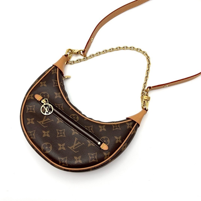 經典必收款✨限量好價🤑LvLoop經典老花碗豆包月亮包手提腋下包-11