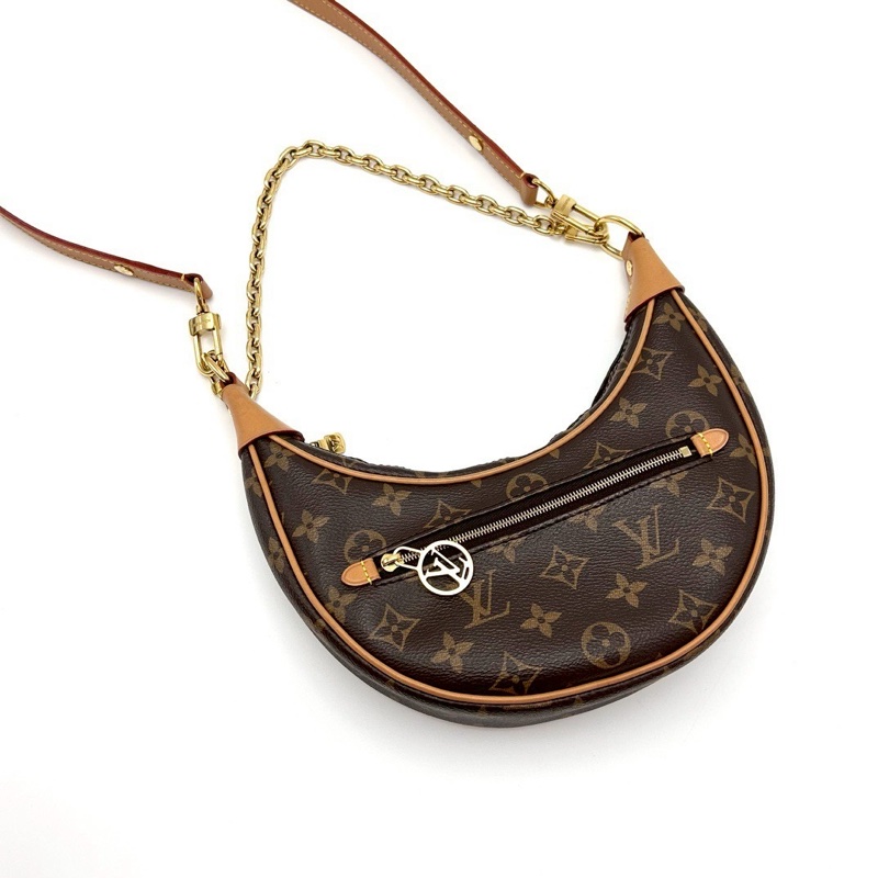 經典必收款✨限量好價🤑LvLoop經典老花碗豆包月亮包手提腋下包-12