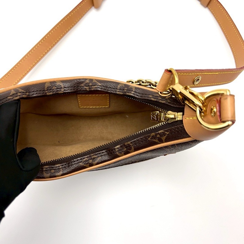 經典必收款✨限量好價🤑LvLoop經典老花碗豆包月亮包手提腋下包-14