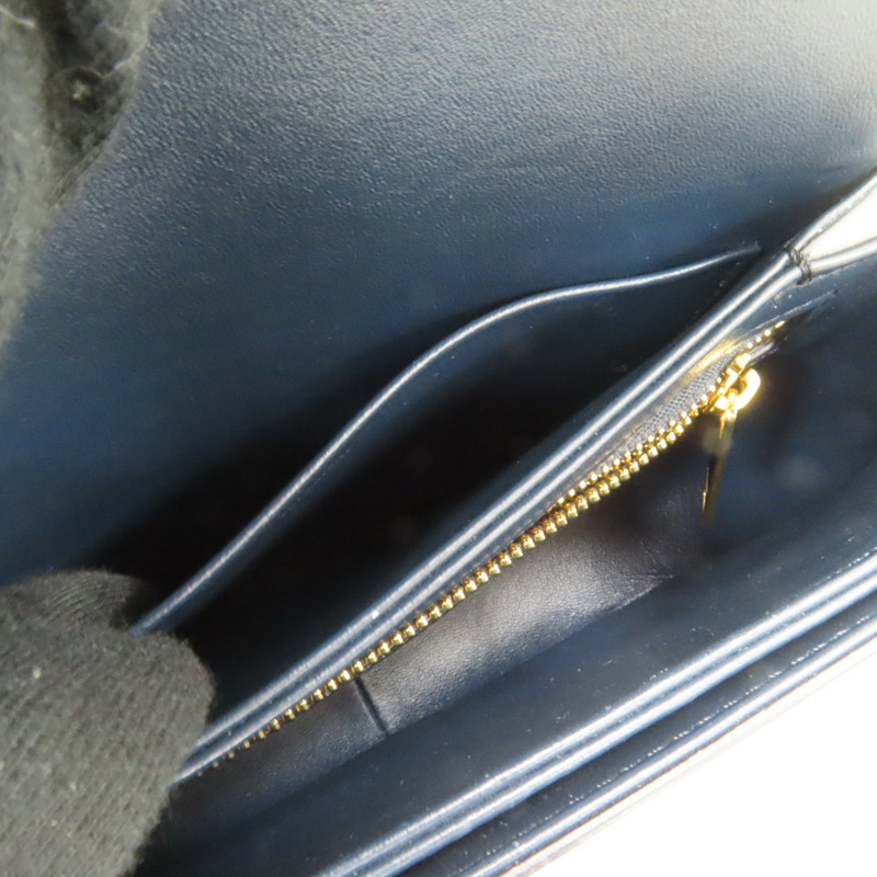 米白帆布 深藍色牛皮 Teen Triomphe 肩背包【CELINE 賽琳】 188882-DAQ-01NA-4