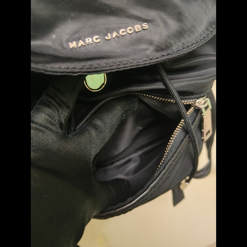 🔥年終狂降🔥【限時降價只到12/31（原6,800）】【8成新】㊣✨ Marc Jacobs✨馬克·雅各布斯 MJ 黑色 帆布 束口 後背包包/二手精品/二手包/保證正品-16