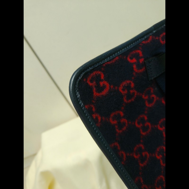 🔥年終狂降🔥【限時降價只到12/31（原15,800）】【8成新】㊣✨GUCCI✨（附防塵袋）古馳 深藍 羊毛 老花 皮革 腰包 胸包 手拿包/雙G/二手包/保證正品🌳二手樹屋🌳-7