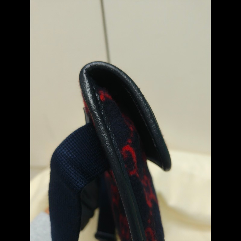 🔥年終狂降🔥【限時降價只到12/31（原15,800）】【8成新】㊣✨GUCCI✨（附防塵袋）古馳 深藍 羊毛 老花 皮革 腰包 胸包 手拿包/雙G/二手包/保證正品🌳二手樹屋🌳-18