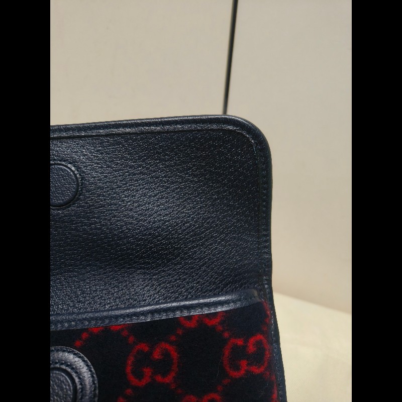 🔥年終狂降🔥【限時降價只到12/31（原15,800）】【8成新】㊣✨GUCCI✨（附防塵袋）古馳 深藍 羊毛 老花 皮革 腰包 胸包 手拿包/雙G/二手包/保證正品🌳二手樹屋🌳-27