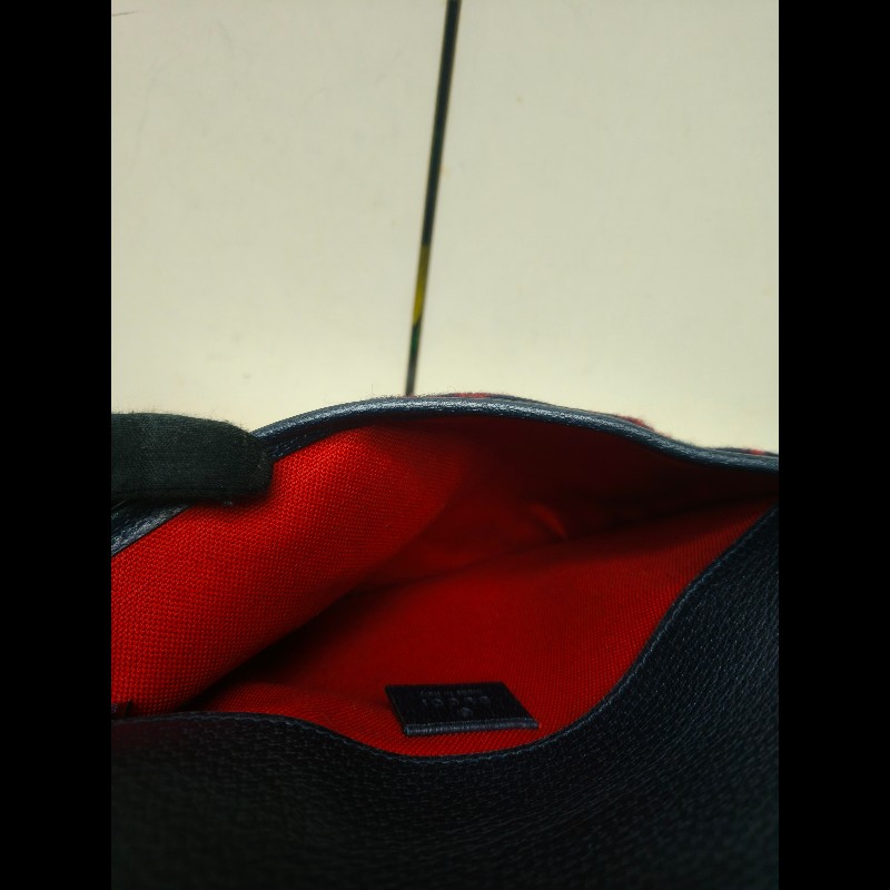 🔥年終狂降🔥【限時降價只到12/31（原15,800）】【8成新】㊣✨GUCCI✨（附防塵袋）古馳 深藍 羊毛 老花 皮革 腰包 胸包 手拿包/雙G/二手包/保證正品🌳二手樹屋🌳-32
