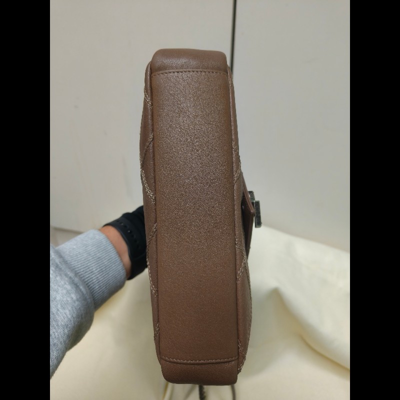 🔥年終狂降🔥【限時降價只到12/31（原48,800）】【8成新】㊣✨YSL✨SAINT LAURENT 聖羅蘭  奶茶色  菱格紋 牛皮 掀蓋 仿舊銀 學院包 鏈條包 信封包 肩背包 斜背包 手提包/二手包/保證正品🌳二手樹屋🌳-5