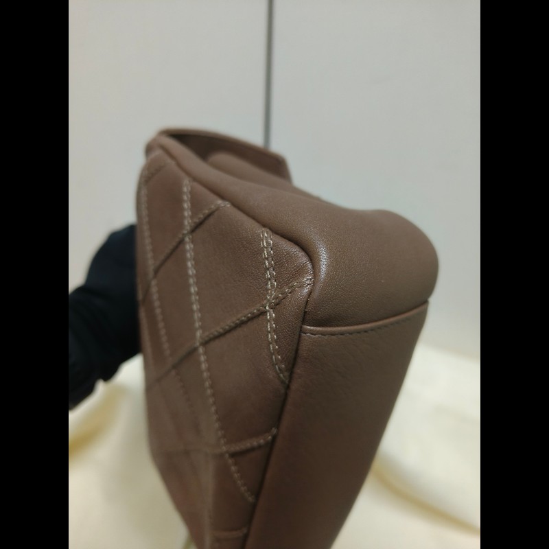 🔥年終狂降🔥【限時降價只到12/31（原48,800）】【8成新】㊣✨YSL✨SAINT LAURENT 聖羅蘭  奶茶色  菱格紋 牛皮 掀蓋 仿舊銀 學院包 鏈條包 信封包 肩背包 斜背包 手提包/二手包/保證正品🌳二手樹屋🌳-6