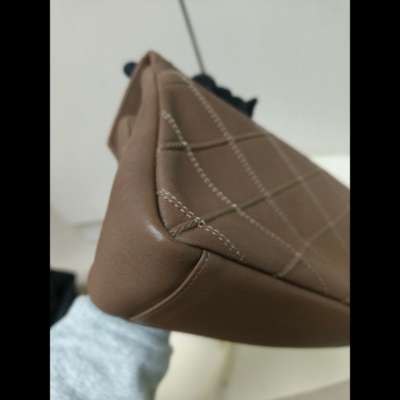 🔥年終狂降🔥【限時降價只到12/31（原48,800）】【8成新】㊣✨YSL✨SAINT LAURENT 聖羅蘭  奶茶色  菱格紋 牛皮 掀蓋 仿舊銀 學院包 鏈條包 信封包 肩背包 斜背包 手提包/二手包/保證正品🌳二手樹屋🌳-9