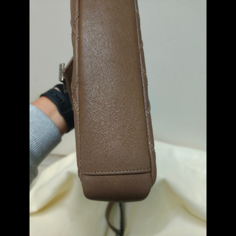 🔥年終狂降🔥【限時降價只到12/31（原48,800）】【8成新】㊣✨YSL✨SAINT LAURENT 聖羅蘭  奶茶色  菱格紋 牛皮 掀蓋 仿舊銀 學院包 鏈條包 信封包 肩背包 斜背包 手提包/二手包/保證正品🌳二手樹屋🌳-11