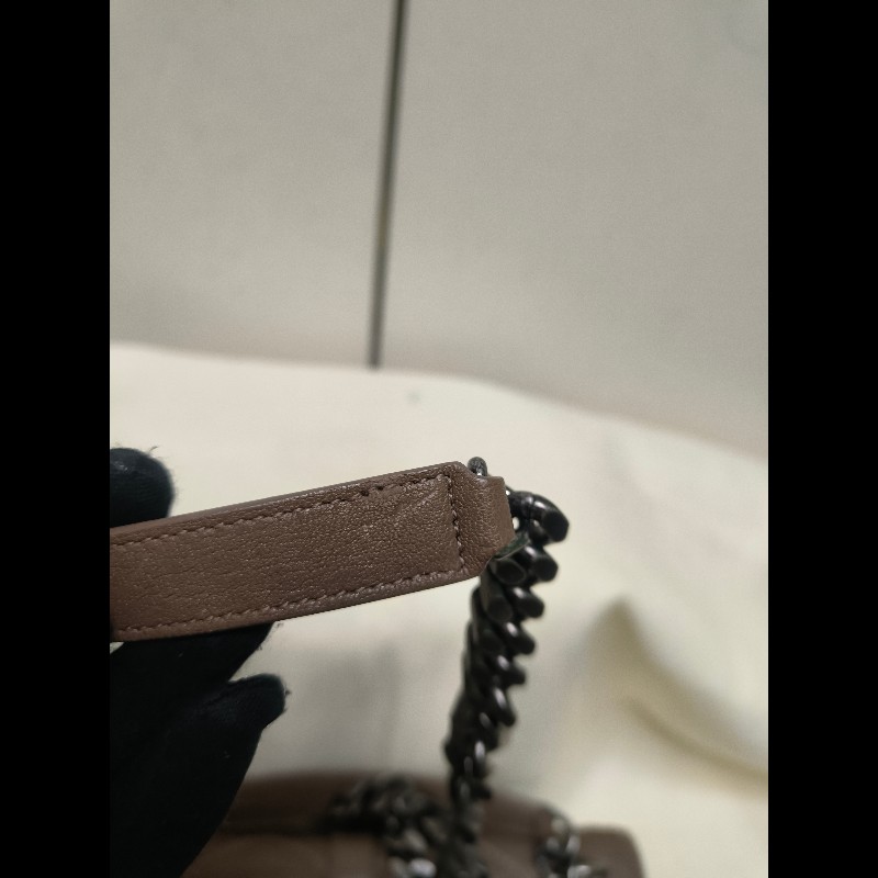 🔥年終狂降🔥【限時降價只到12/31（原48,800）】【8成新】㊣✨YSL✨SAINT LAURENT 聖羅蘭  奶茶色  菱格紋 牛皮 掀蓋 仿舊銀 學院包 鏈條包 信封包 肩背包 斜背包 手提包/二手包/保證正品🌳二手樹屋🌳-29