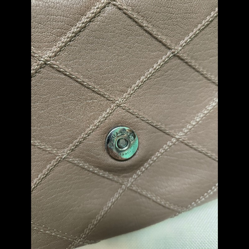 🔥年終狂降🔥【限時降價只到12/31（原48,800）】【8成新】㊣✨YSL✨SAINT LAURENT 聖羅蘭  奶茶色  菱格紋 牛皮 掀蓋 仿舊銀 學院包 鏈條包 信封包 肩背包 斜背包 手提包/二手包/保證正品🌳二手樹屋🌳-33