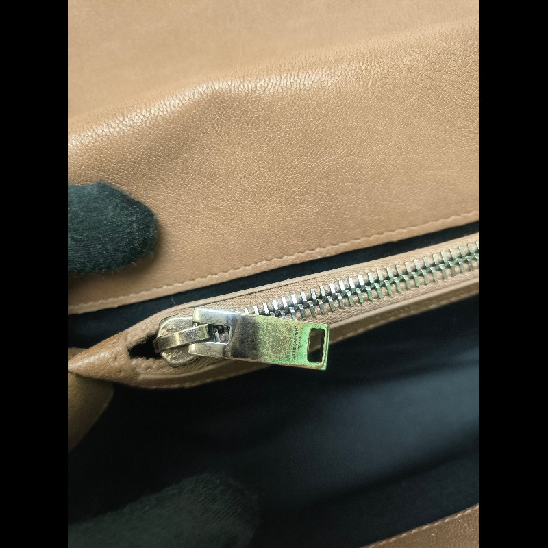 🔥年終狂降🔥【限時降價只到12/31（原48,800）】【8成新】㊣✨YSL✨SAINT LAURENT 聖羅蘭  奶茶色  菱格紋 牛皮 掀蓋 仿舊銀 學院包 鏈條包 信封包 肩背包 斜背包 手提包/二手包/保證正品🌳二手樹屋🌳-40