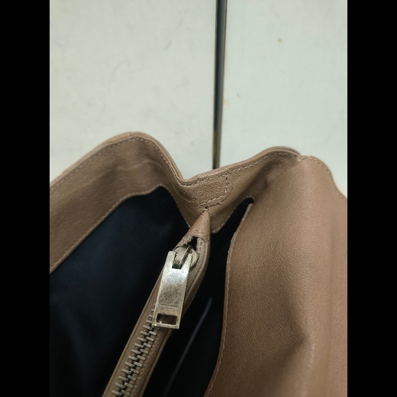 🔥年終狂降🔥【限時降價只到12/31（原48,800）】【8成新】㊣✨YSL✨SAINT LAURENT 聖羅蘭  奶茶色  菱格紋 牛皮 掀蓋 仿舊銀 學院包 鏈條包 信封包 肩背包 斜背包 手提包/二手包/保證正品🌳二手樹屋🌳-46