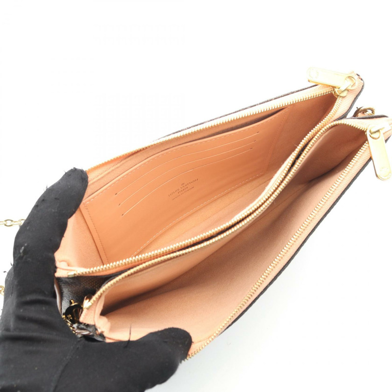 路易威登 Pochette 雙拉鍊肩包 N60254 Damie 粉紅色 Ebene 二手 LV-2