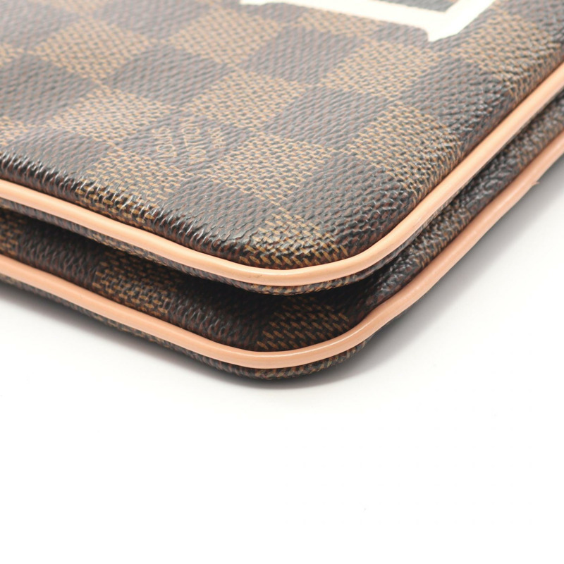 路易威登 Pochette 雙拉鍊肩包 N60254 Damie 粉紅色 Ebene 二手 LV-5