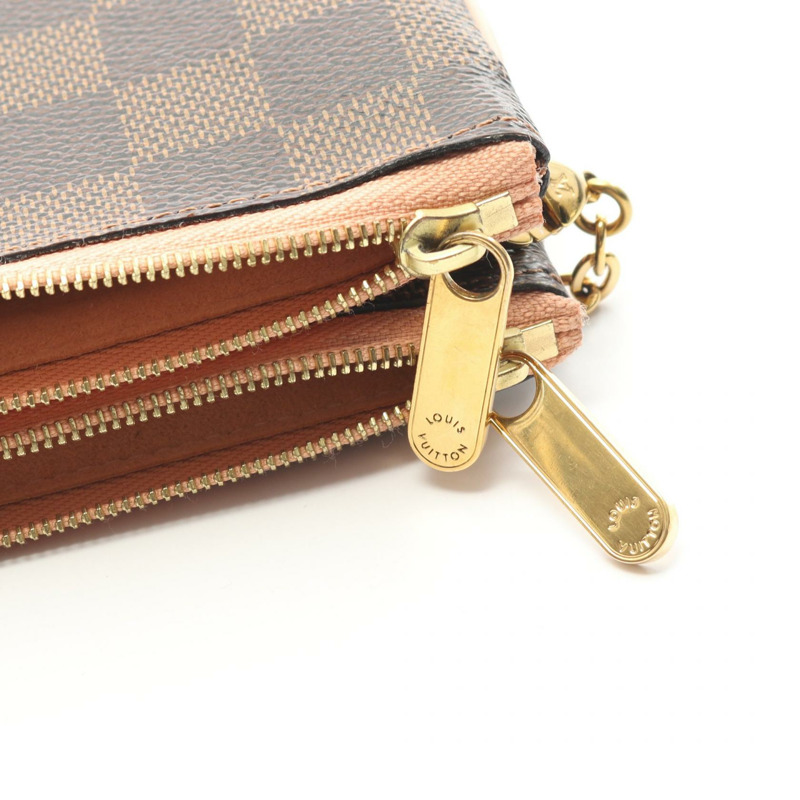 路易威登 Pochette 雙拉鍊肩包 N60254 Damie 粉紅色 Ebene 二手 LV-6