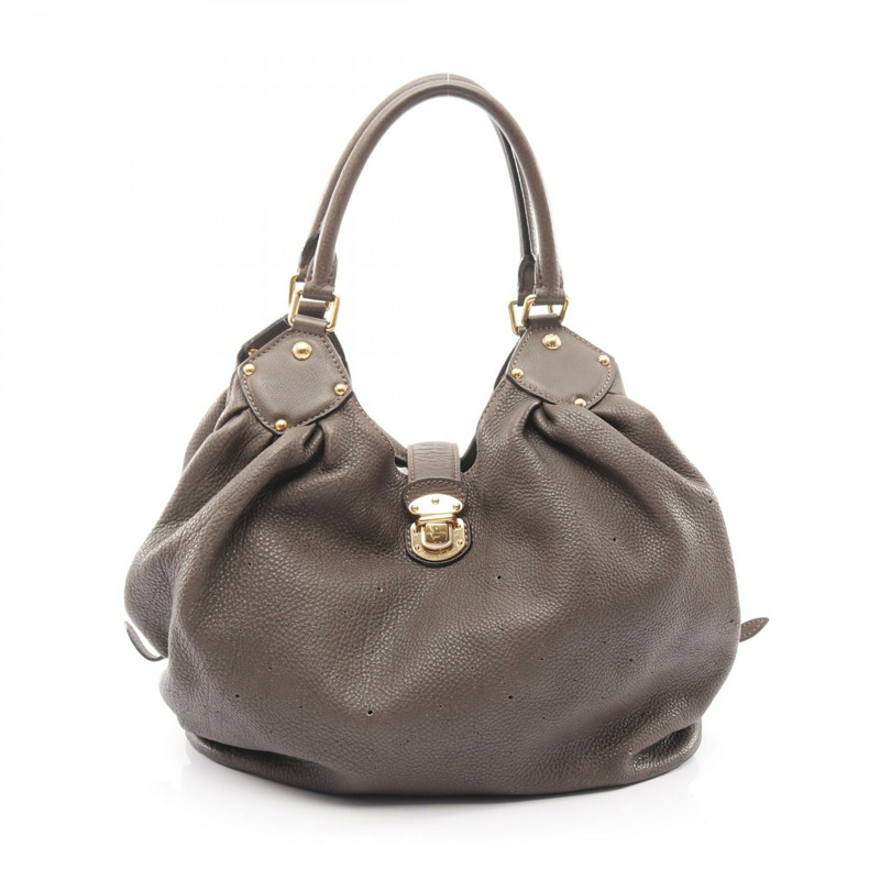 Mahina L 單肩包 M93821 Mahina 皮革 珍珠灰 二手女士-0