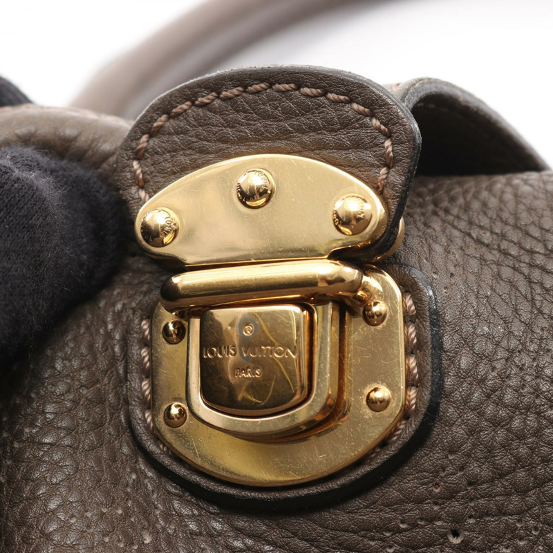 Mahina L 單肩包 M93821 Mahina 皮革 珍珠灰 二手女士-10