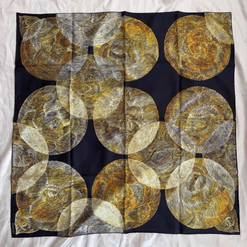 Chanel✨VIC中秋贈品雙面絲巾月亮絲巾 未使用 90x90-0