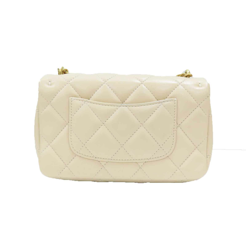 米白色 菱格紋 羊皮 Heart Crush Mini Flap 肩背包 AS3829【CHANEL 香奈兒】 AS3829-1