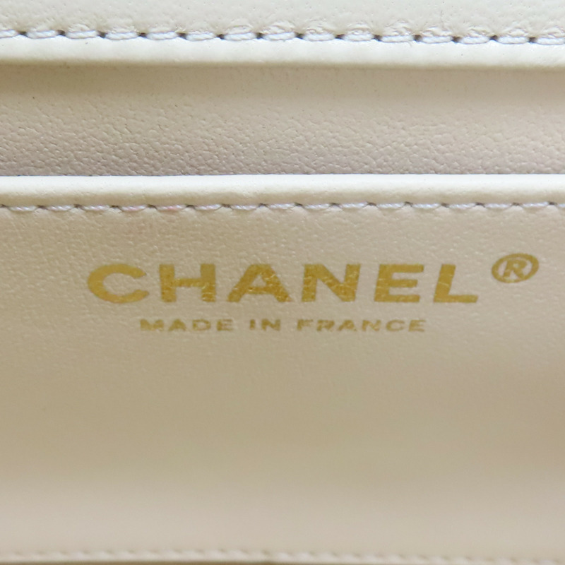 米白色 菱格紋 羊皮 Heart Crush Mini Flap 肩背包 AS3829【CHANEL 香奈兒】 AS3829-7