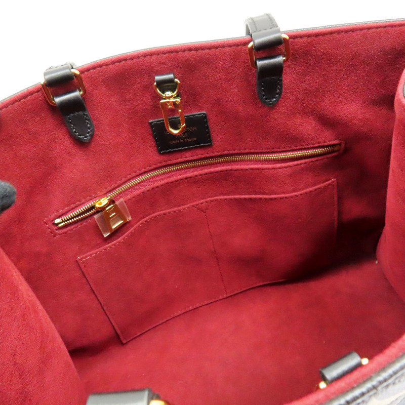 黑/米白色 原花 牛皮 壓紋 OnTheGo MM 两用包【LOUIS VUITTON LV 路易威登】 M45495-4