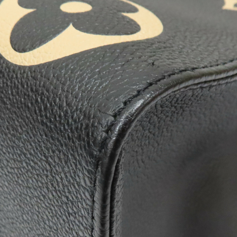 黑/米白色 原花 牛皮 壓紋 OnTheGo MM 两用包【LOUIS VUITTON LV 路易威登】 M45495-12