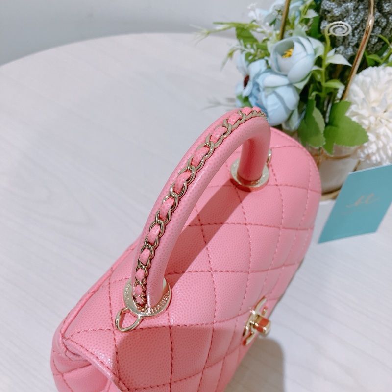 MS0441 CHANEL 香奈兒迷你經典菱格紋可可手挽翻蓋式鏈帶包包COCO HANDLE MINI CAVIAR-9