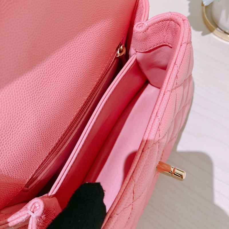 MS0441 CHANEL 香奈兒迷你經典菱格紋可可手挽翻蓋式鏈帶包包COCO HANDLE MINI CAVIAR-19